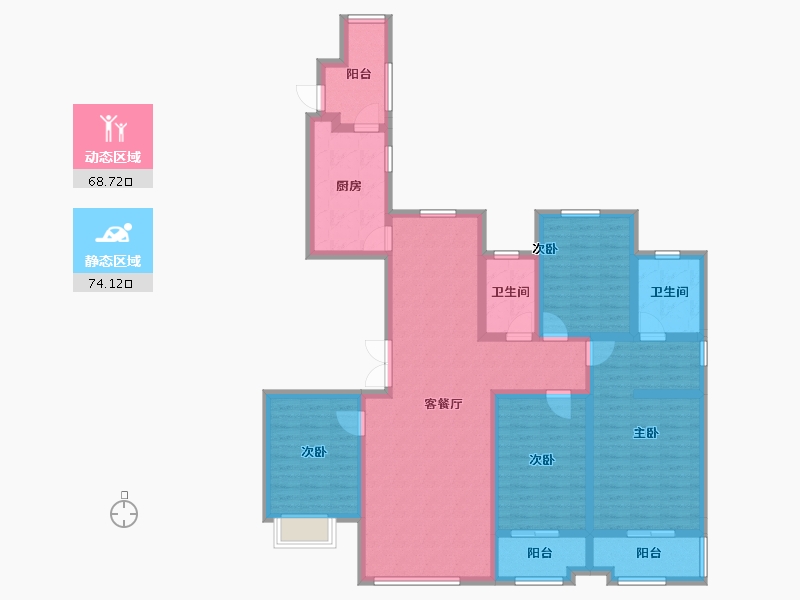 河北省-石家庄市-雅郡小区-126.36-户型库-动静分区