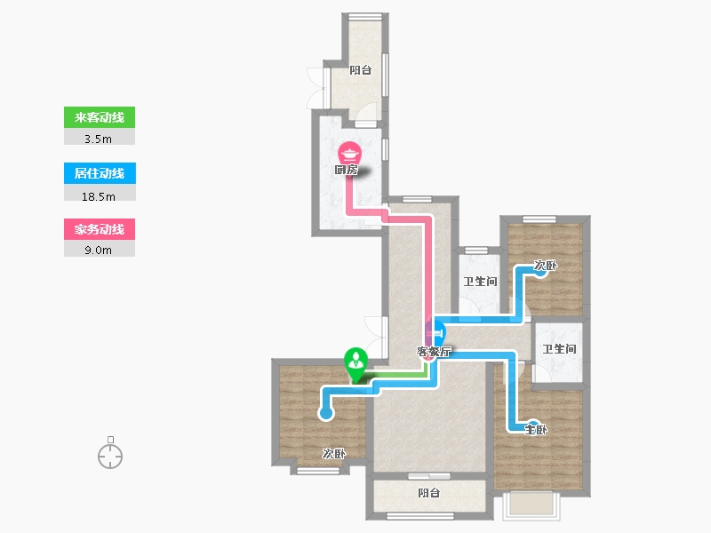 河北省-石家庄市-雅郡小区-89.67-户型库-动静线