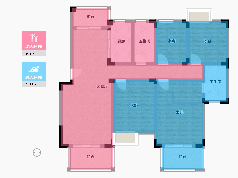 北京-北京市-新建小区-110.00-户型库-动静分区