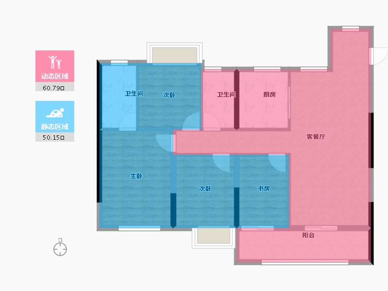 福建省-福州市-中海晋安湖叁号院-100.00-户型库-动静分区