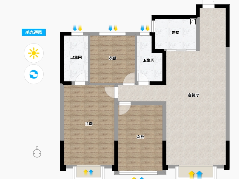 河北省-石家庄市-绿城春和印月-100.00-户型库-采光通风