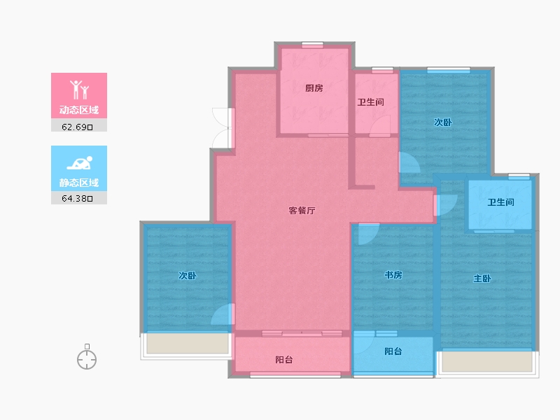 河北省-石家庄市-旭辉滨河江来（原旭辉公元）-114.40-户型库-动静分区