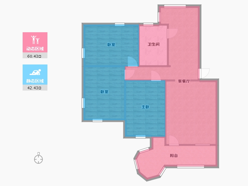 广东省-广州市-禺华园-96.00-户型库-动静分区