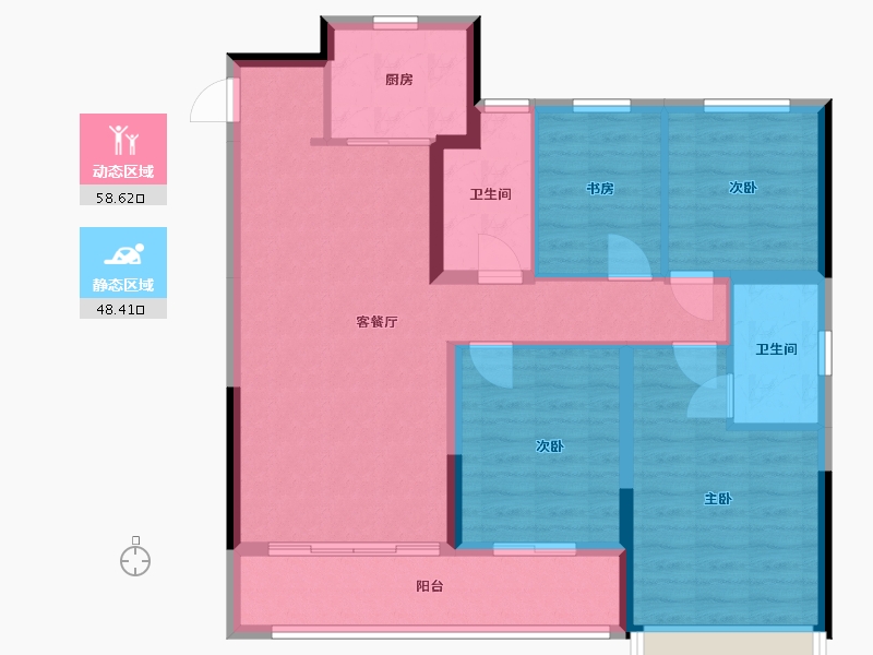 浙江省-嘉兴市-华润置地置地中心幸福里-102.00-户型库-动静分区