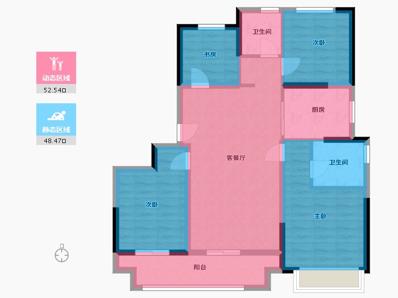 江苏省-苏州市-越秀·悦映澜庭-89.85-户型库-动静分区