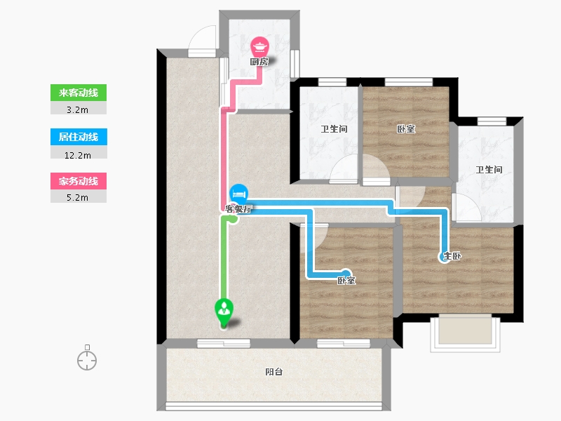 福建省-泉州市-中海学府世家-74.41-户型库-动静线