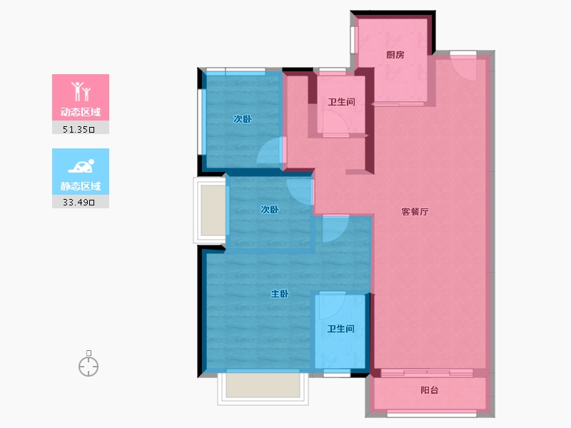 广东省-惠州市-新城香悦澜山-74.99-户型库-动静分区