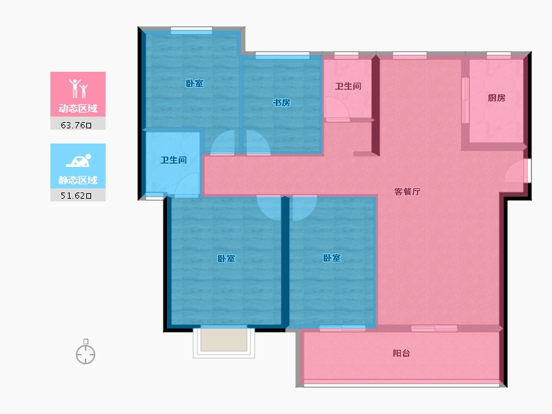 福建省-泉州市-世茂璀璨公园-104.10-户型库-动静分区