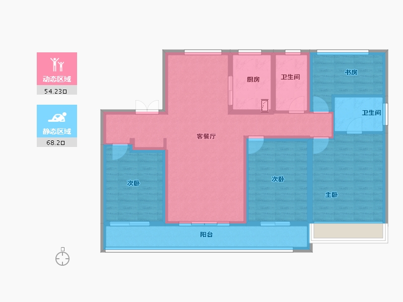 江苏省-镇江市-蓝城·桂语兰庭-108.80-户型库-动静分区