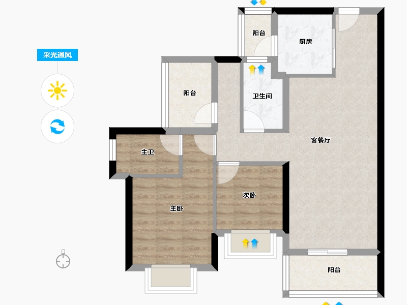 广东省-河源市-龙光城-71.21-户型库-采光通风