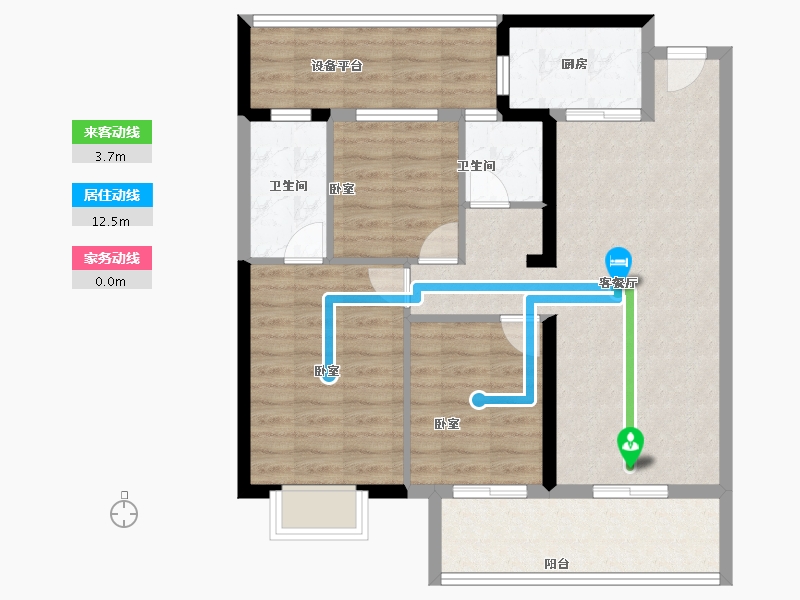 福建省-泉州市-世茂璀璨公园-88.01-户型库-动静线