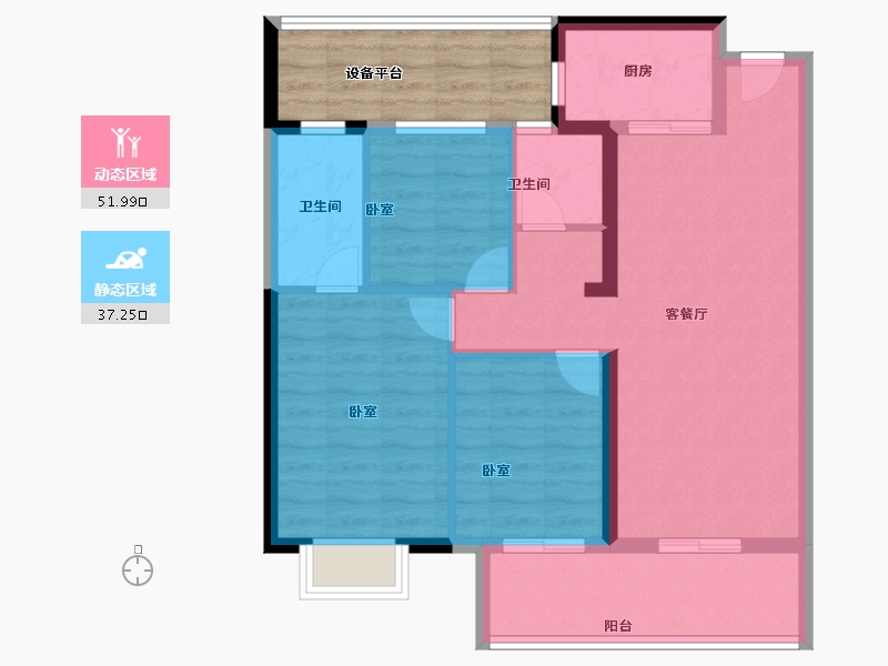 福建省-泉州市-世茂璀璨公园-88.01-户型库-动静分区