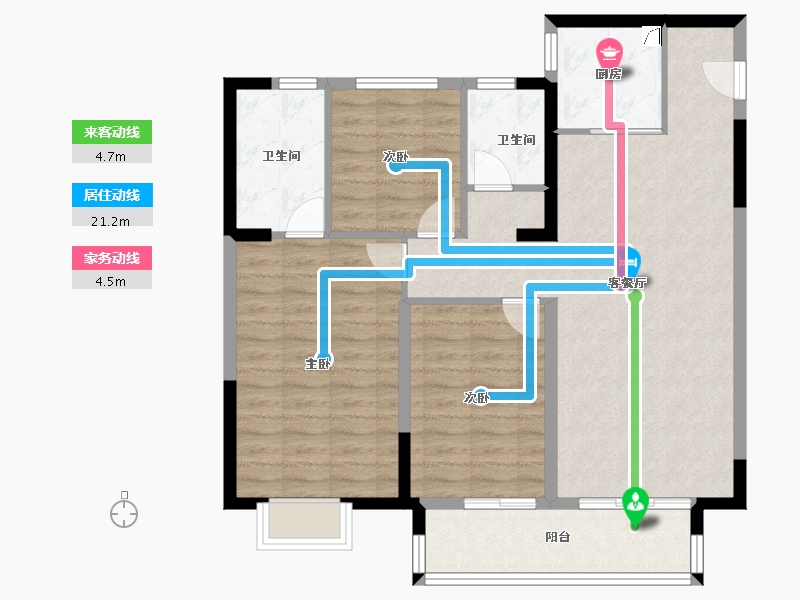 江苏省-镇江市-中南·上悦诗苑-94.41-户型库-动静线