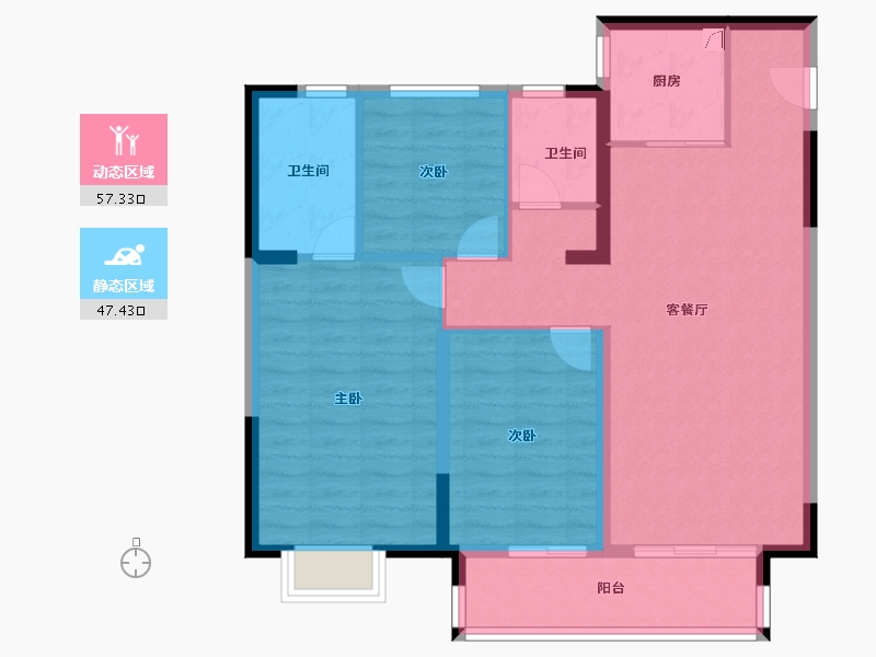 江苏省-镇江市-中南·上悦诗苑-94.41-户型库-动静分区