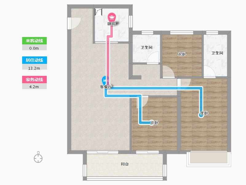 江苏省-镇江市-中南·上悦诗苑-88.80-户型库-动静线