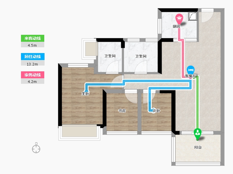 广东省-广州市-越秀·大学·星汇城-68.80-户型库-动静线