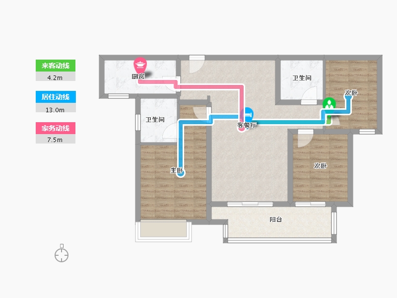 江苏省-徐州市-绿地运河小镇-86.41-户型库-动静线