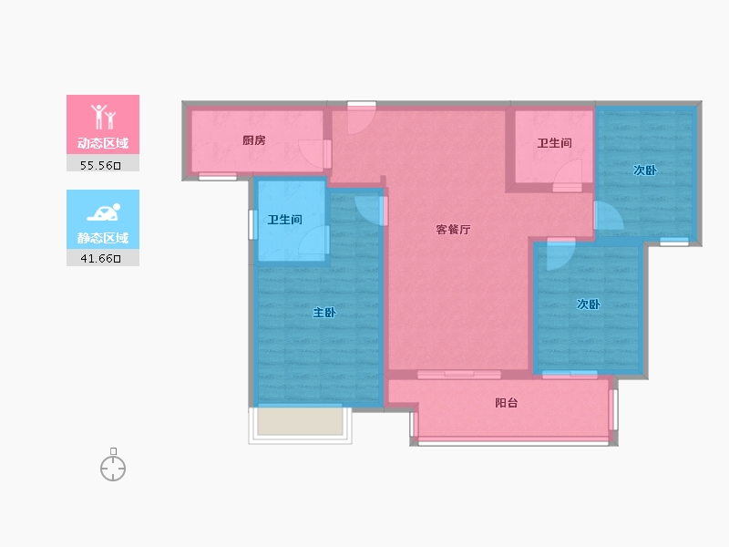 江苏省-徐州市-绿地运河小镇-86.41-户型库-动静分区