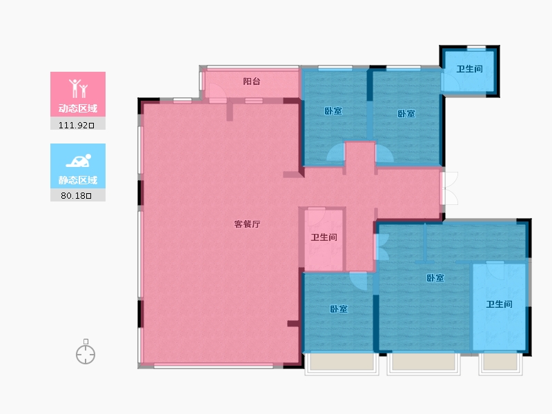 山东省-济南市-济南龙湖天越-175.20-户型库-动静分区