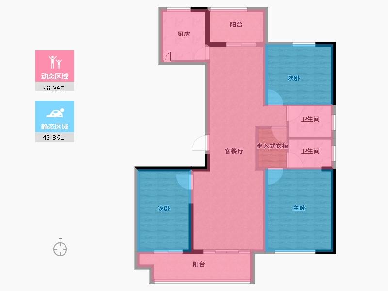 江苏省-镇江市-蓝城·桂语兰庭-110.40-户型库-动静分区