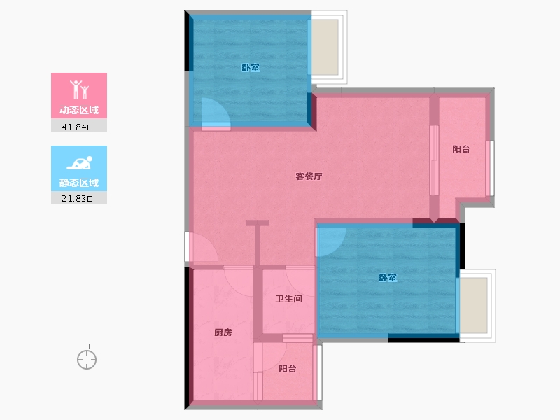 重庆-重庆市-新城光屿-55.83-户型库-动静分区