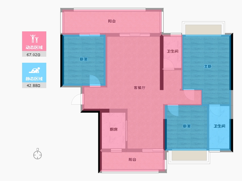 广西壮族自治区-梧州市-汇洋华府-90.00-户型库-动静分区