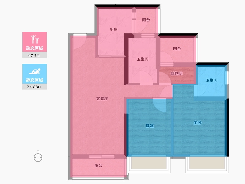 广东省-佛山市-金科集美山水-65.94-户型库-动静分区