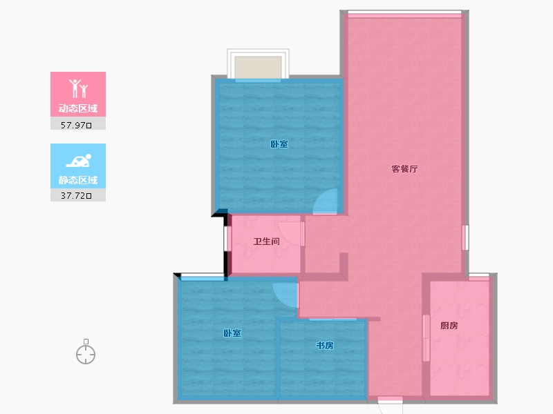 湖北省-武汉市-城投秀水青城-82.00-户型库-动静分区