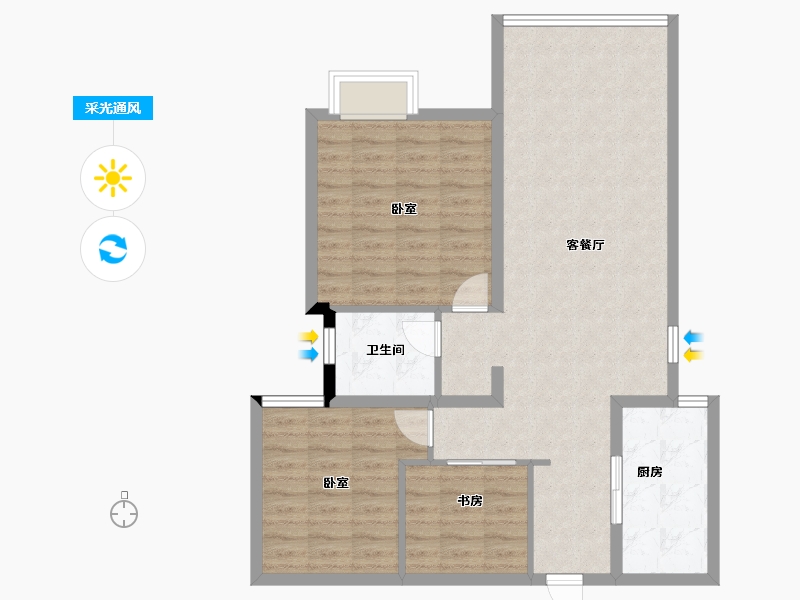 湖北省-武汉市-城投秀水青城-82.00-户型库-采光通风