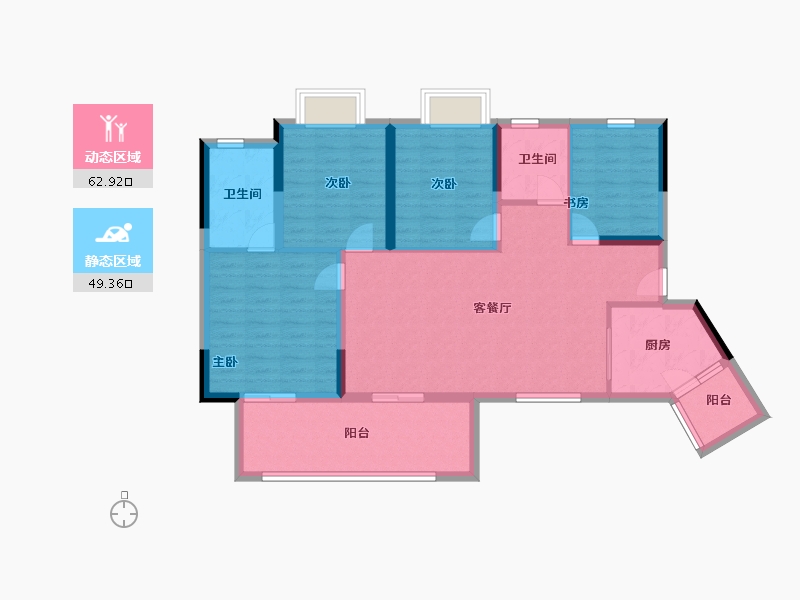 四川省-眉山市-黄龙溪谷-100.80-户型库-动静分区