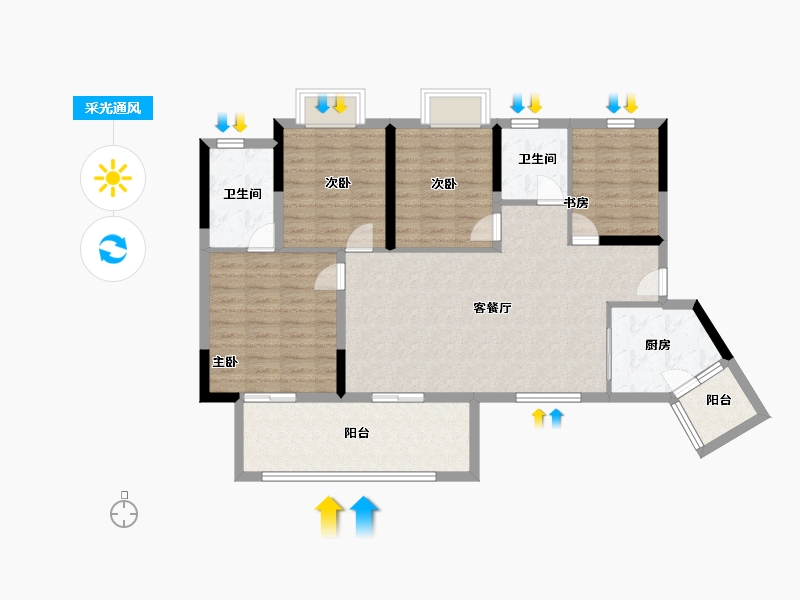 四川省-眉山市-黄龙溪谷-100.80-户型库-采光通风