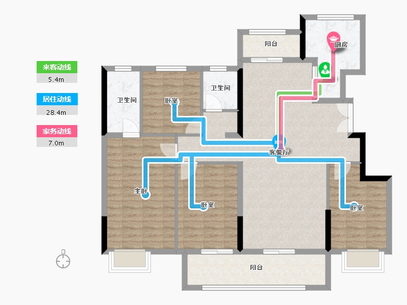 河南省-濮阳市-冶都·玖號院（一期）-116.44-户型库-动静线