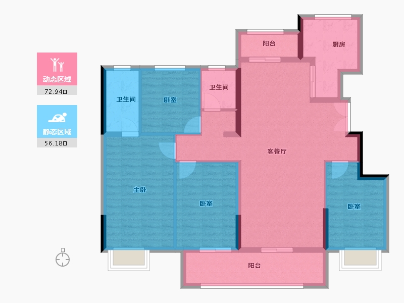 河南省-濮阳市-冶都·玖號院（一期）-116.44-户型库-动静分区