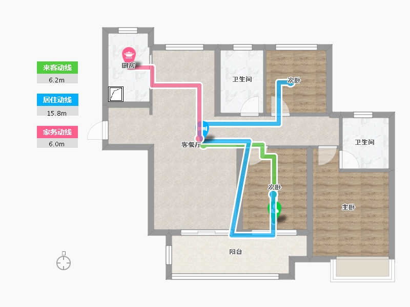 江苏省-徐州市-绿地运河小镇-86.40-户型库-动静线