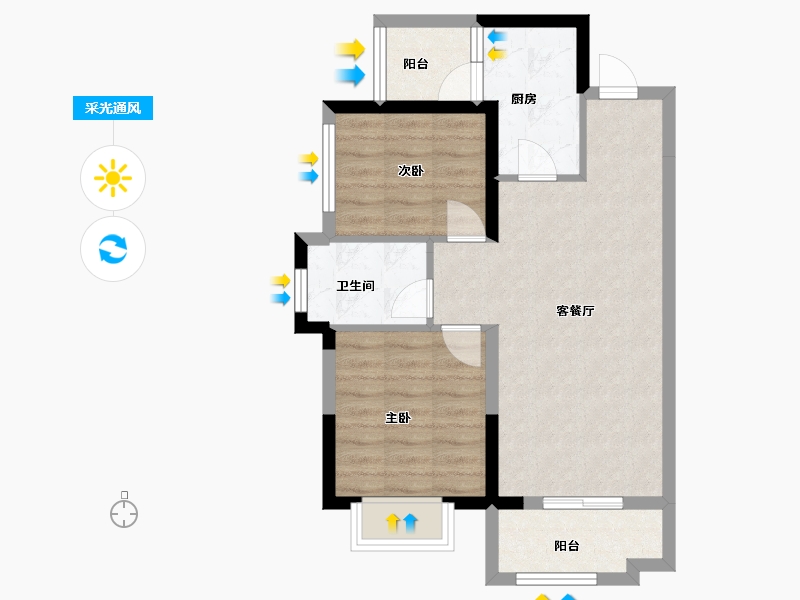 四川省-眉山市-黄龙溪谷-61.00-户型库-采光通风