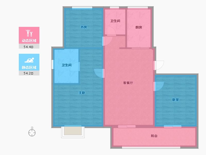 浙江省-金华市-红星天瑞-98.00-户型库-动静分区