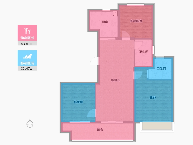 江苏省-南京市-万科中山都会揽境-86.41-户型库-动静分区