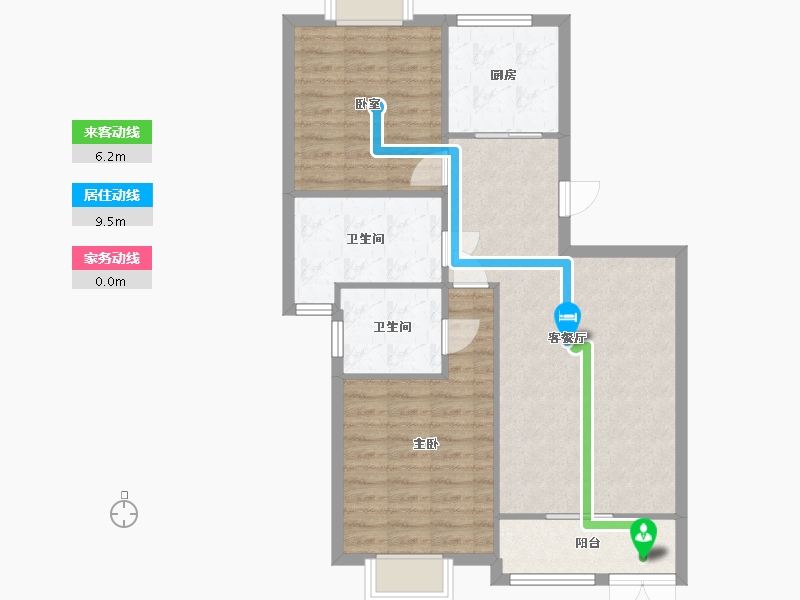 上海-上海市-好世凤凰城-90.00-户型库-动静线