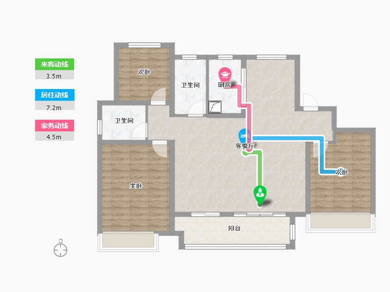 江苏省-徐州市-绿地运河小镇-106.57-户型库-动静线