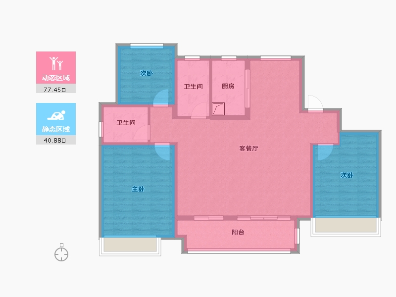 江苏省-徐州市-绿地运河小镇-106.57-户型库-动静分区