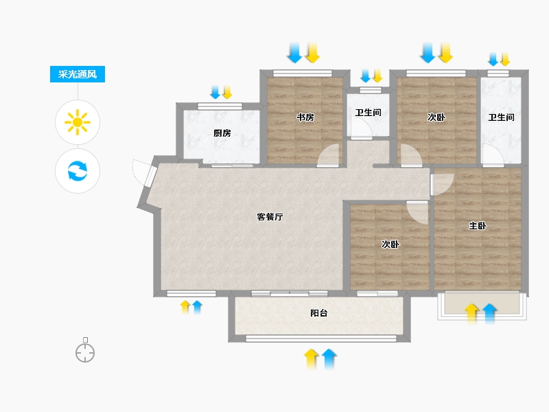 广东省-惠州市-君逸府-98.40-户型库-采光通风