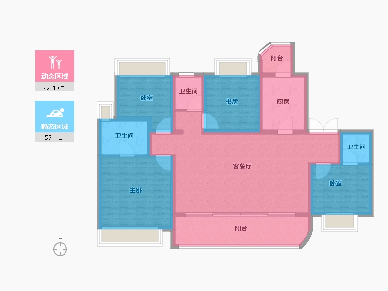 重庆-重庆市-中粮天悦壹号-114.40-户型库-动静分区