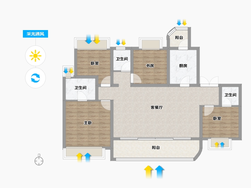 重庆-重庆市-中粮天悦壹号-114.40-户型库-采光通风