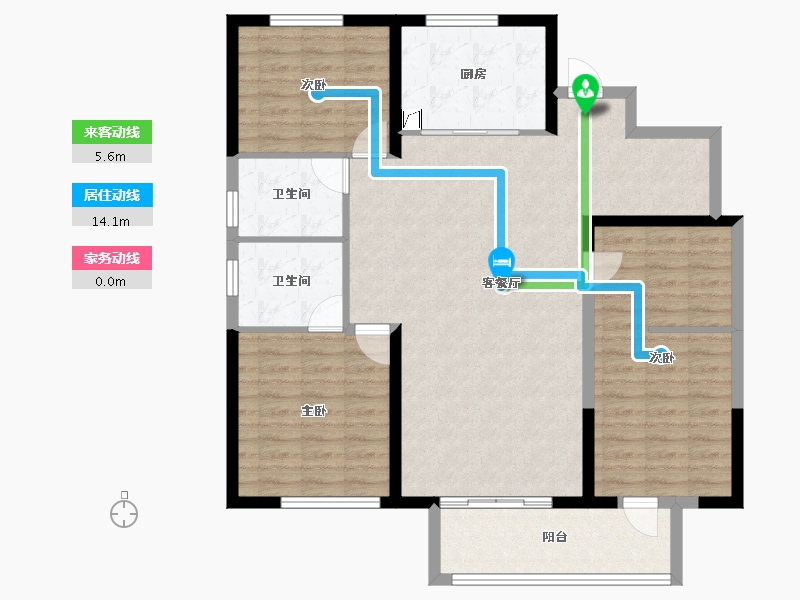 江苏省-镇江市-蓝城·桂语兰庭-111.20-户型库-动静线