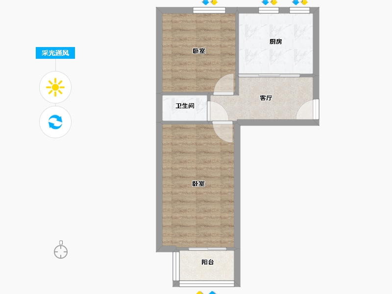 北京-北京市-六里屯北里-46.10-户型库-采光通风