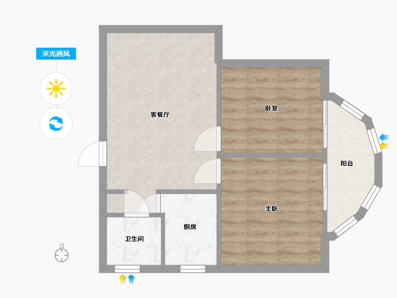 四川省-成都市-总府花园-68.00-户型库-采光通风