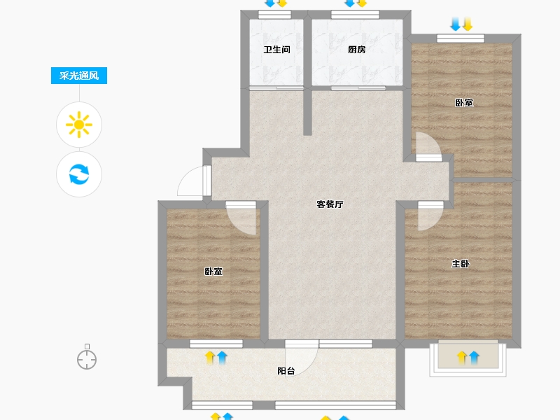 山东省-日照市-高新颐和学府-88.80-户型库-采光通风