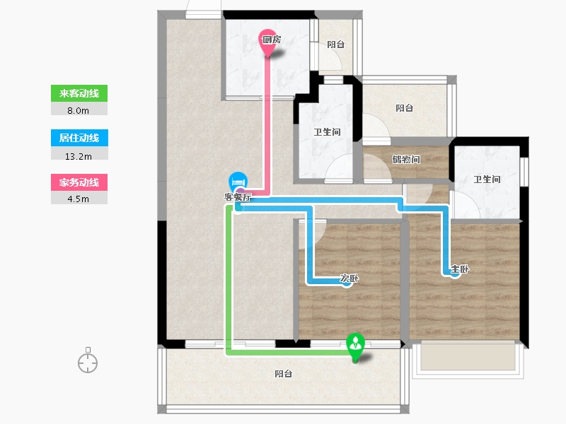 广东省-揭阳市-龙光御锦阳光花园-81.92-户型库-动静线