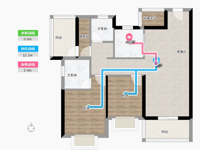 广东省-河源市-龙光城-74.41-户型库-动静线