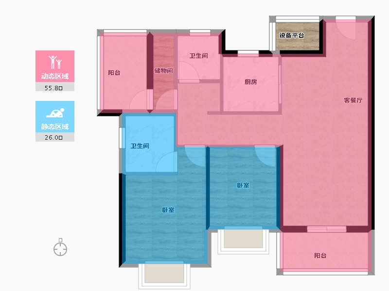 广东省-河源市-龙光城-74.41-户型库-动静分区